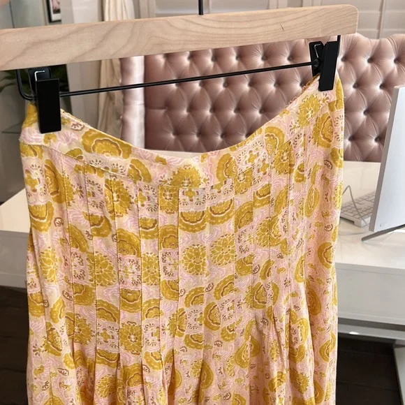 Free People Pink and Yellow Wide Leg Printed Pants - Picture 15 of 16